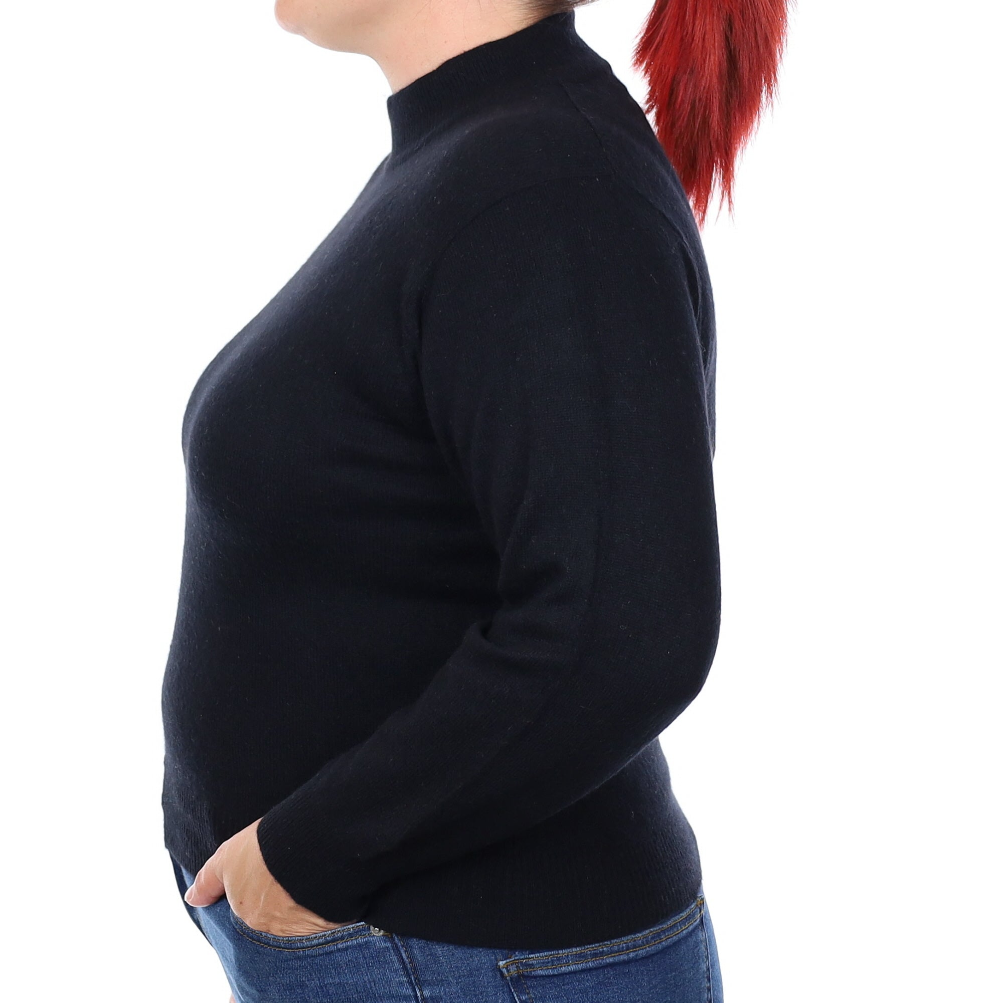 Black Cashmere Turtleneck Jumper Large