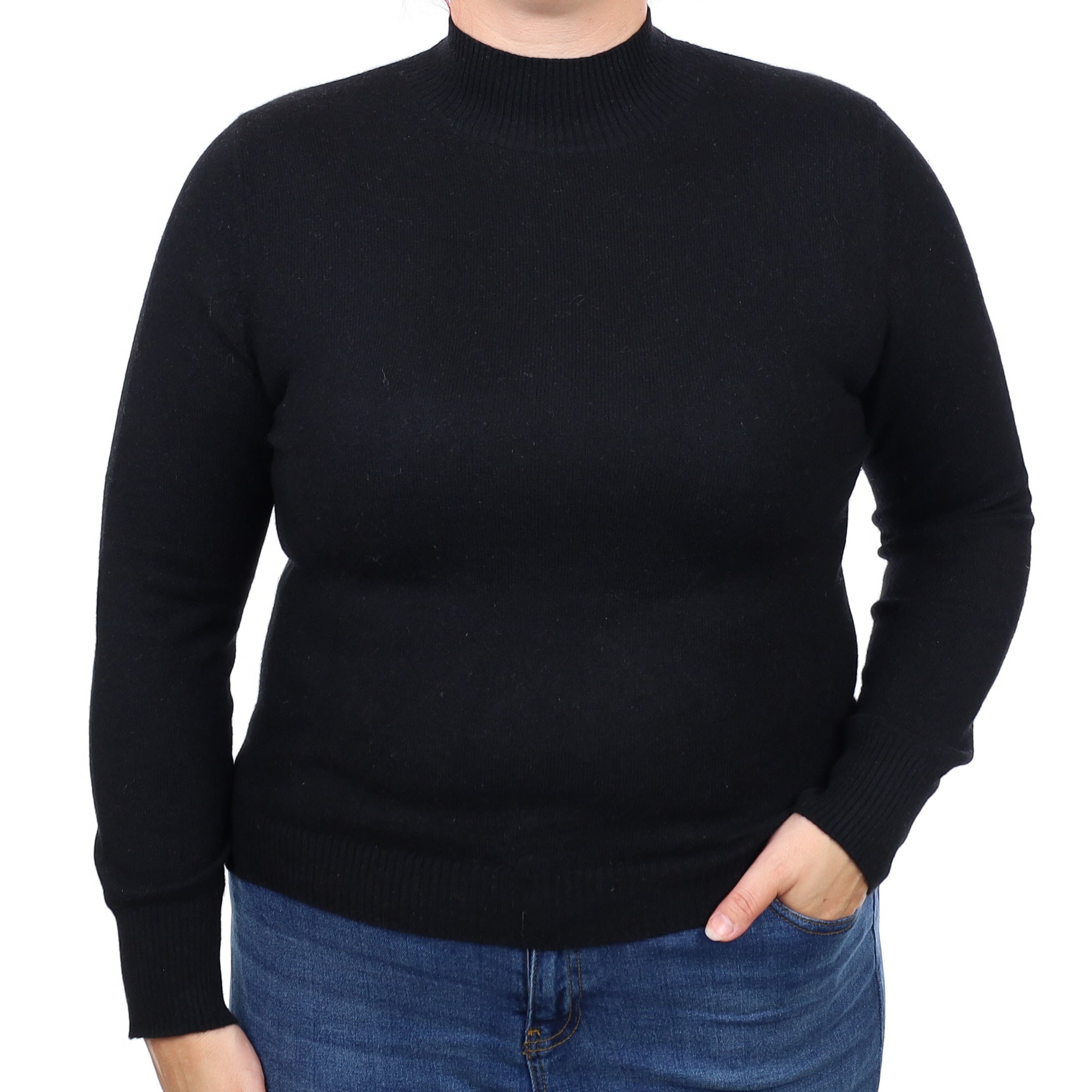 Black Cashmere Turtleneck Jumper Large