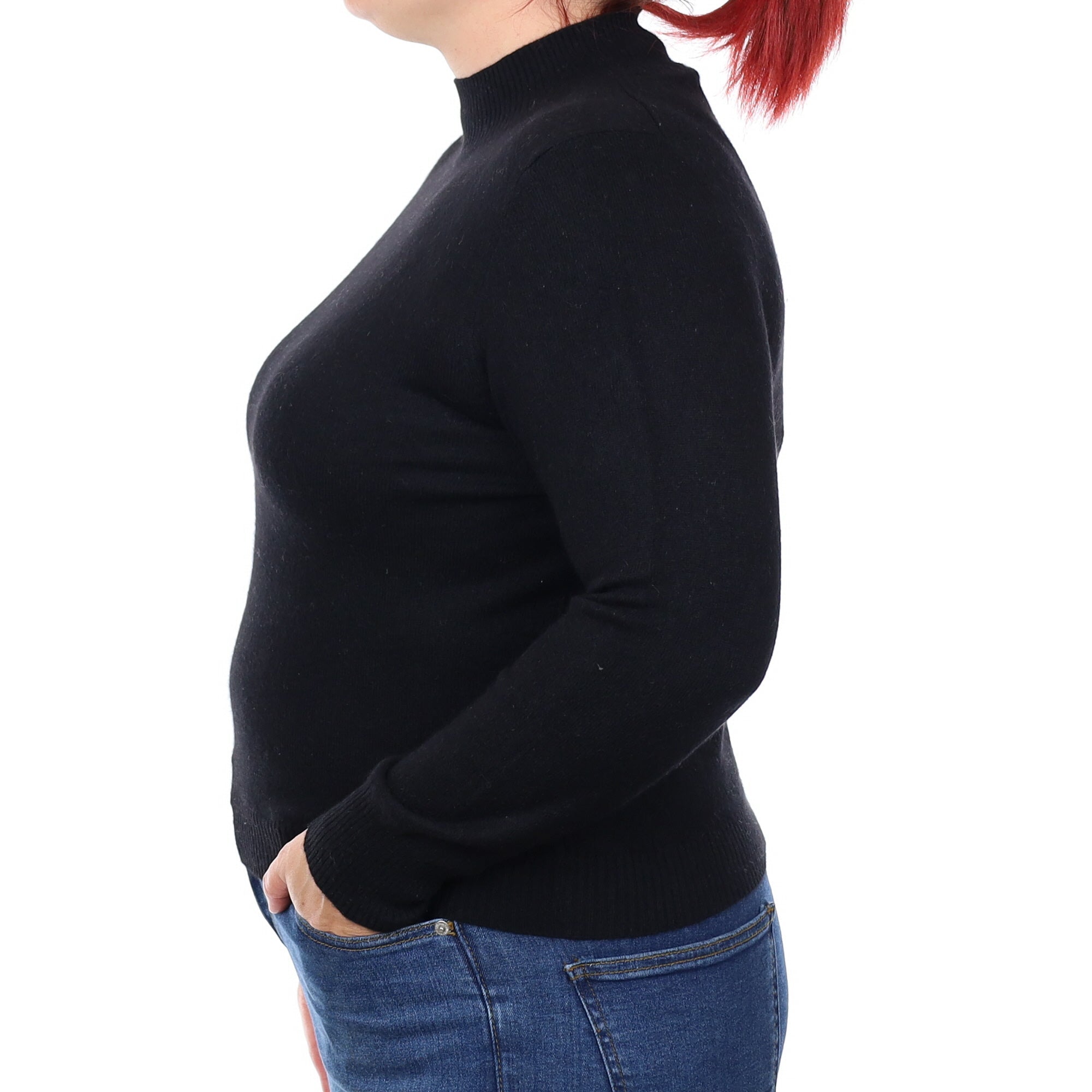Black Cashmere Turtleneck Jumper Large