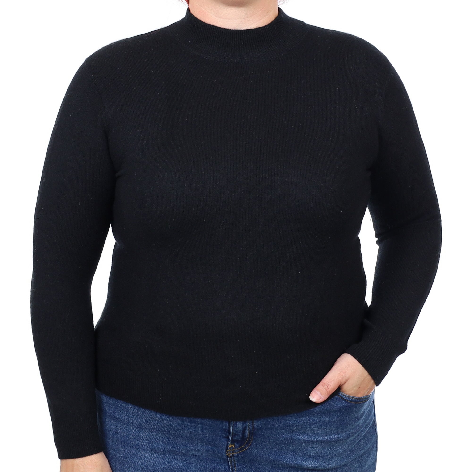 Black Cashmere Turtleneck Jumper Large