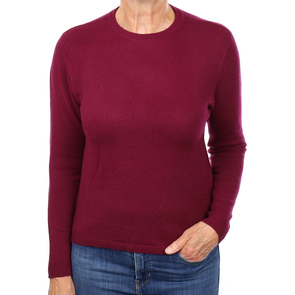 Mulberry Purple Cashmere Crew Neck Jumper Medium
