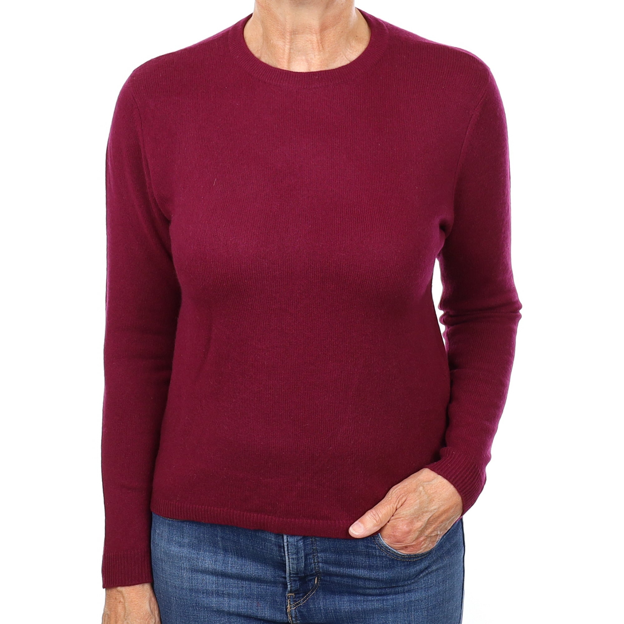 Mulberry Purple Cashmere Crew Neck Jumper Medium