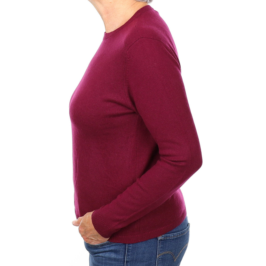 Mulberry Purple Cashmere Crew Neck Jumper Medium