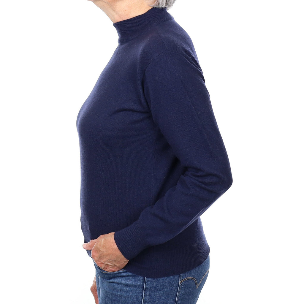 Navy Cashmere Turtleneck Jumper Medium