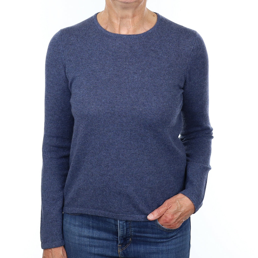 Naval Blue Cashmere Crew Neck Jumper Medium