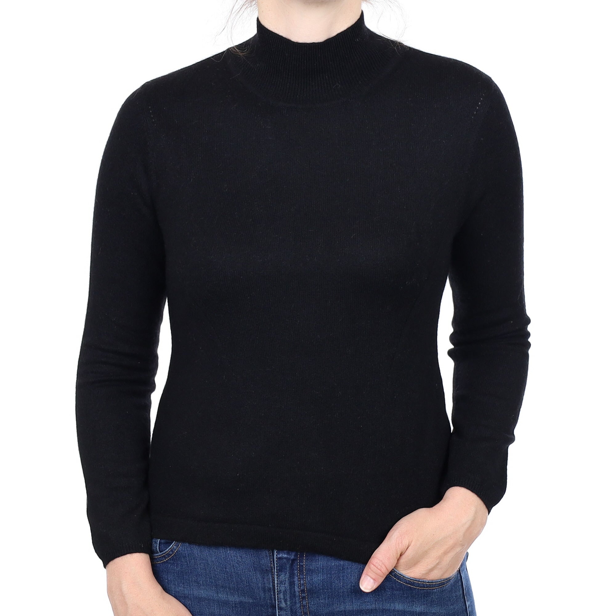 Black Cashmere Turtle Neck Jumper Small