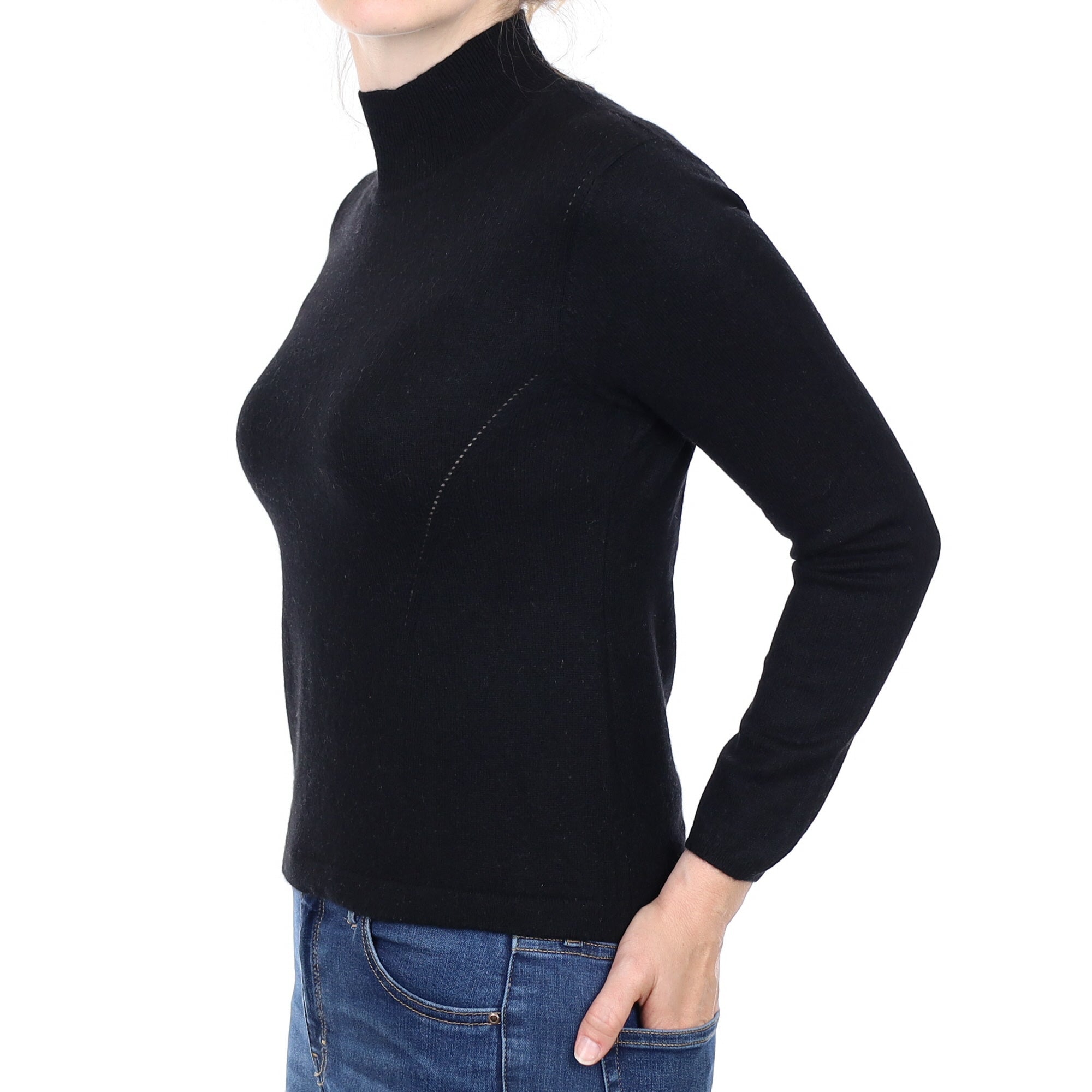 Black Cashmere Turtle Neck Jumper Small