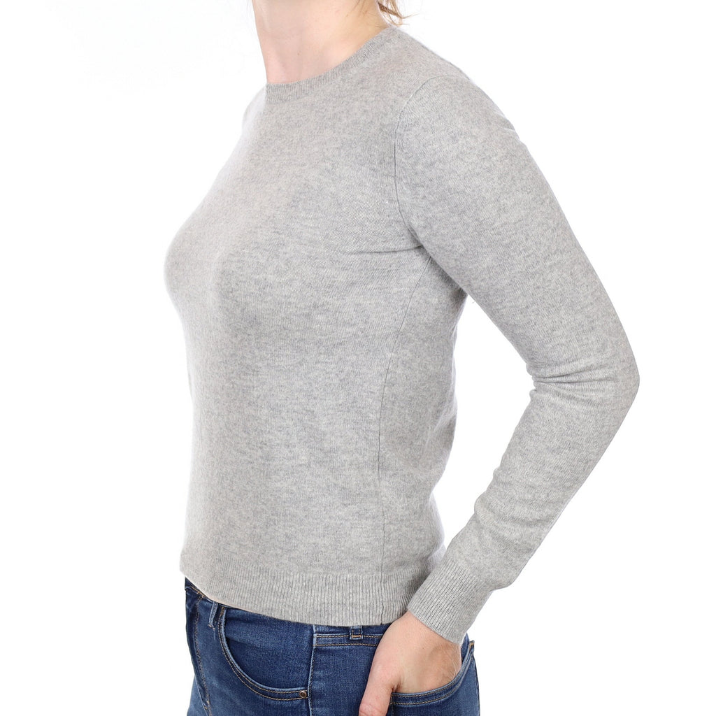 Smoke Grey Cashmere Crew Neck Jumper Small