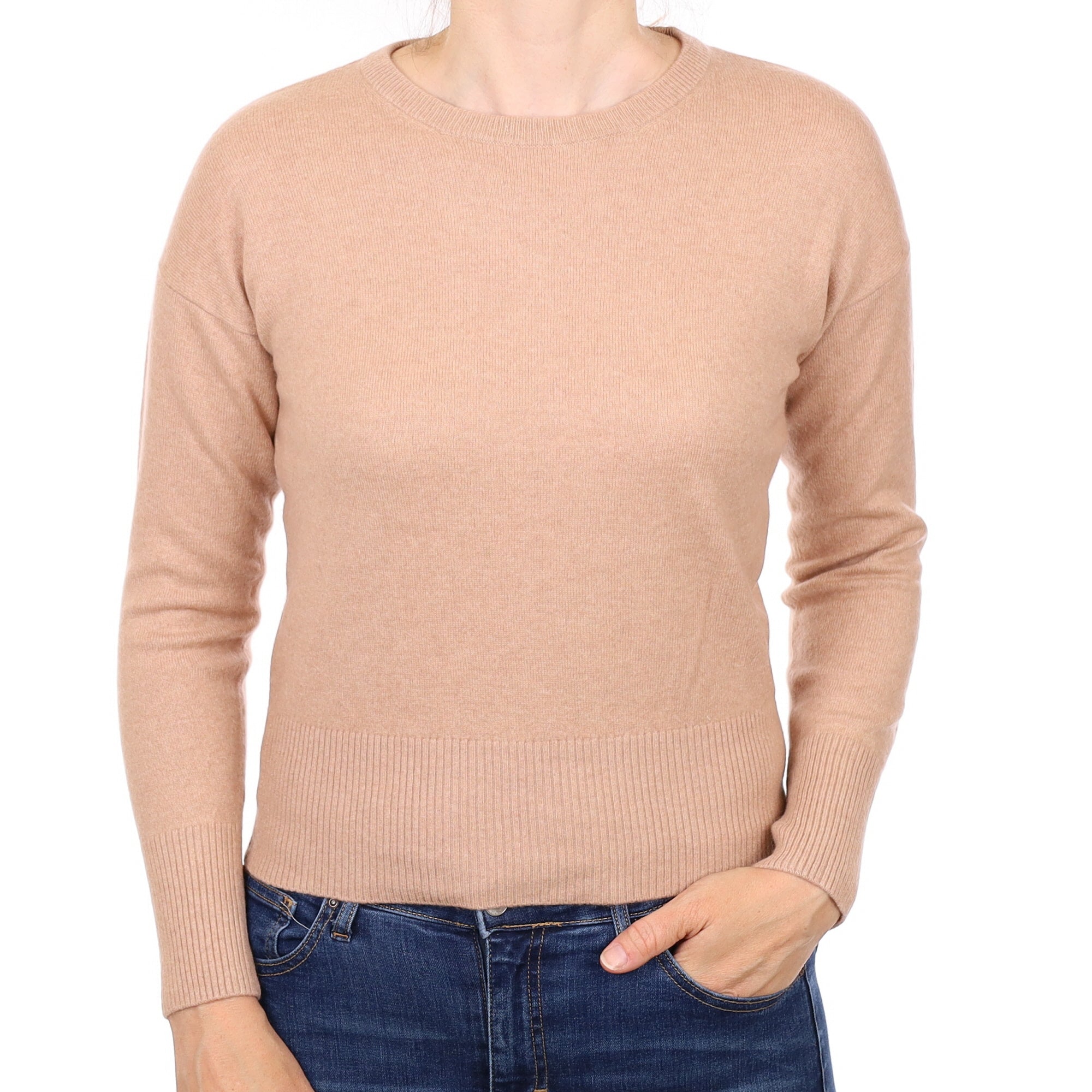 Nude Pink Cashmere Crew Neck Jumper Small