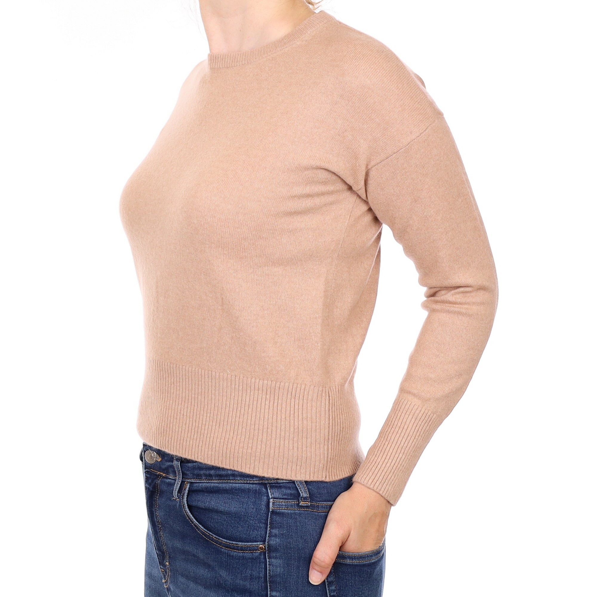 Nude Pink Cashmere Crew Neck Jumper Small