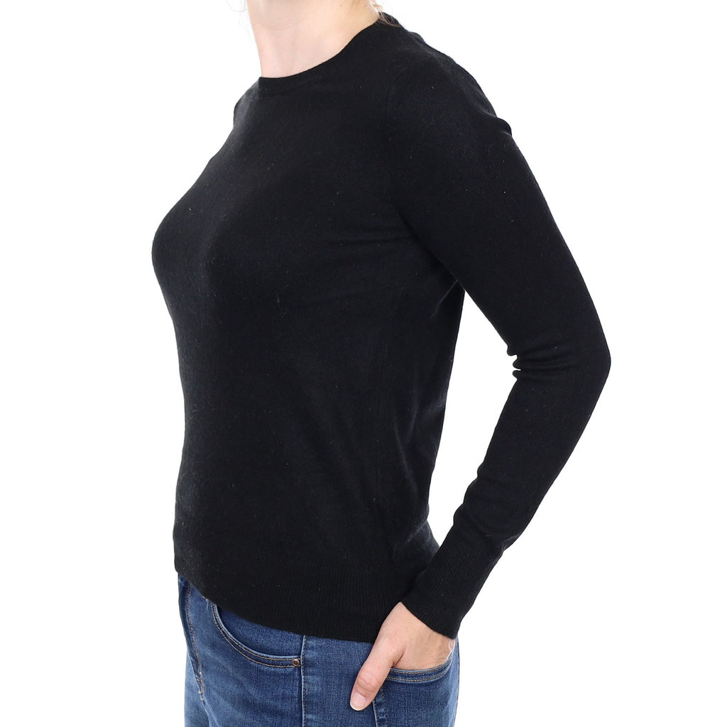 Black Cashmere Crew Neck Jumper Small