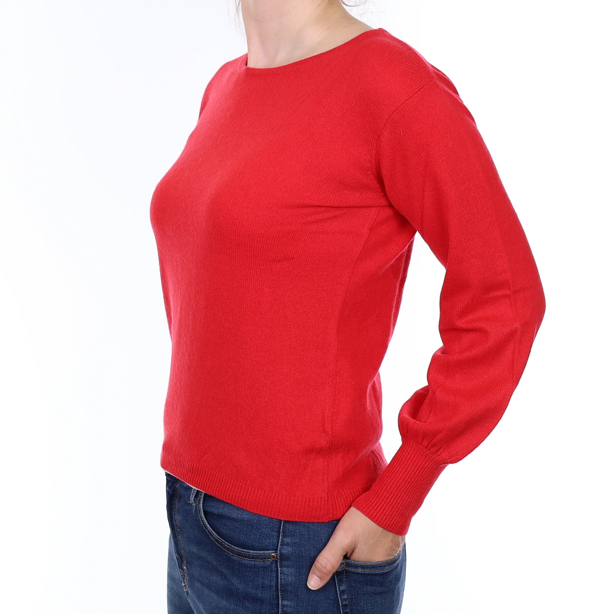 Watermelon Pink Cashmere Crew Neck Jumper Small