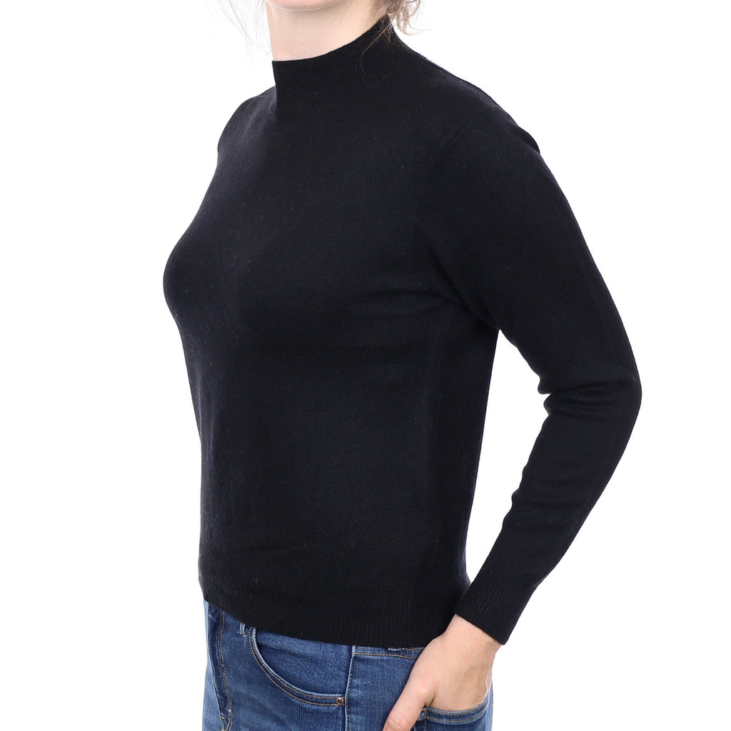 Black Cashmere Turtleneck Jumper Small