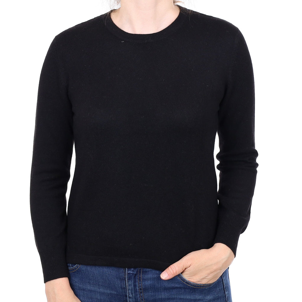 Black Cashmere Crew Neck Jumper Small