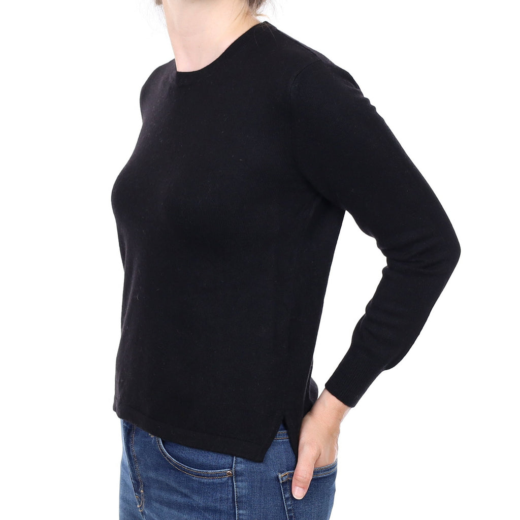 Black Cashmere Crew Neck Jumper Small