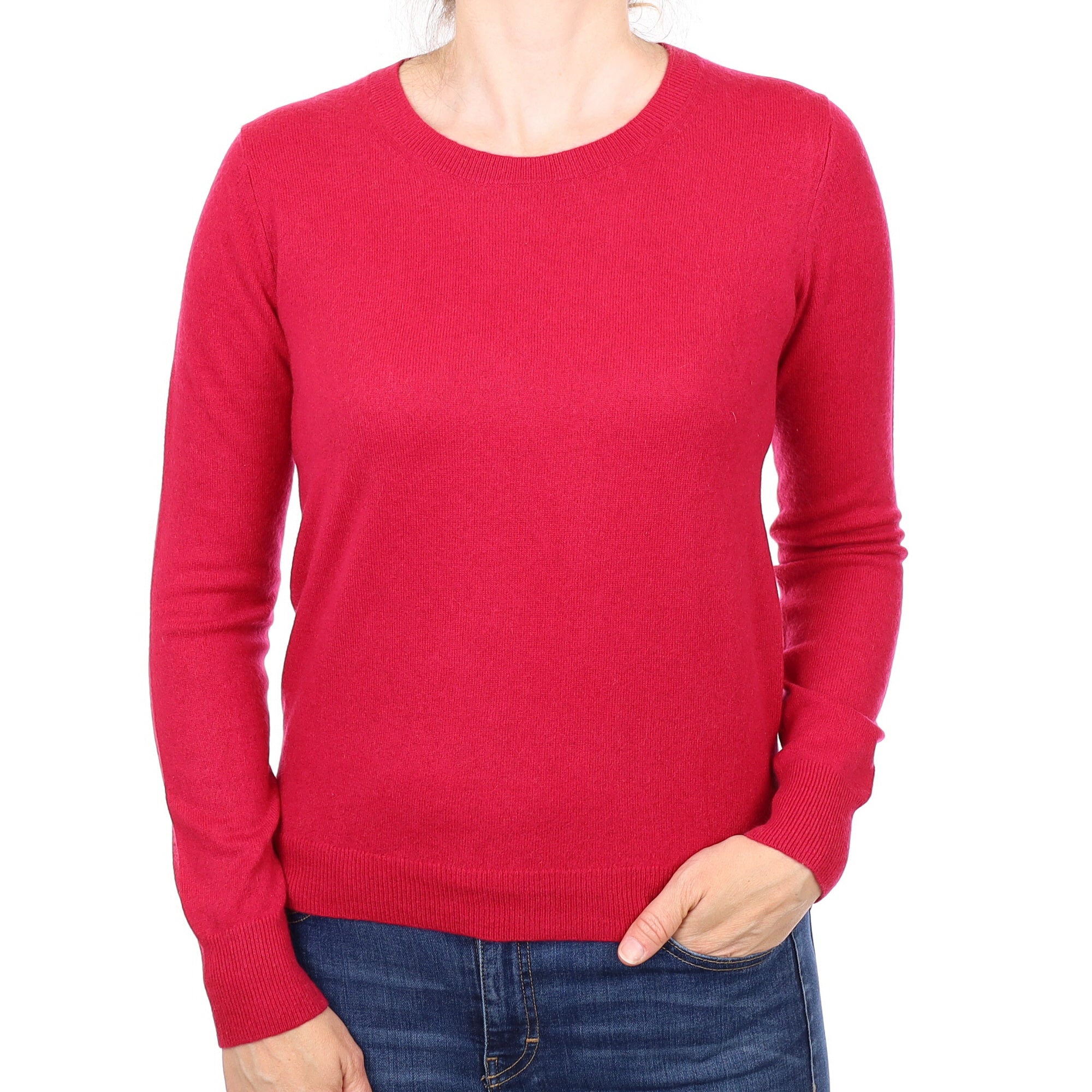 Cherry Pink Cashmere Crew Neck Jumper Small