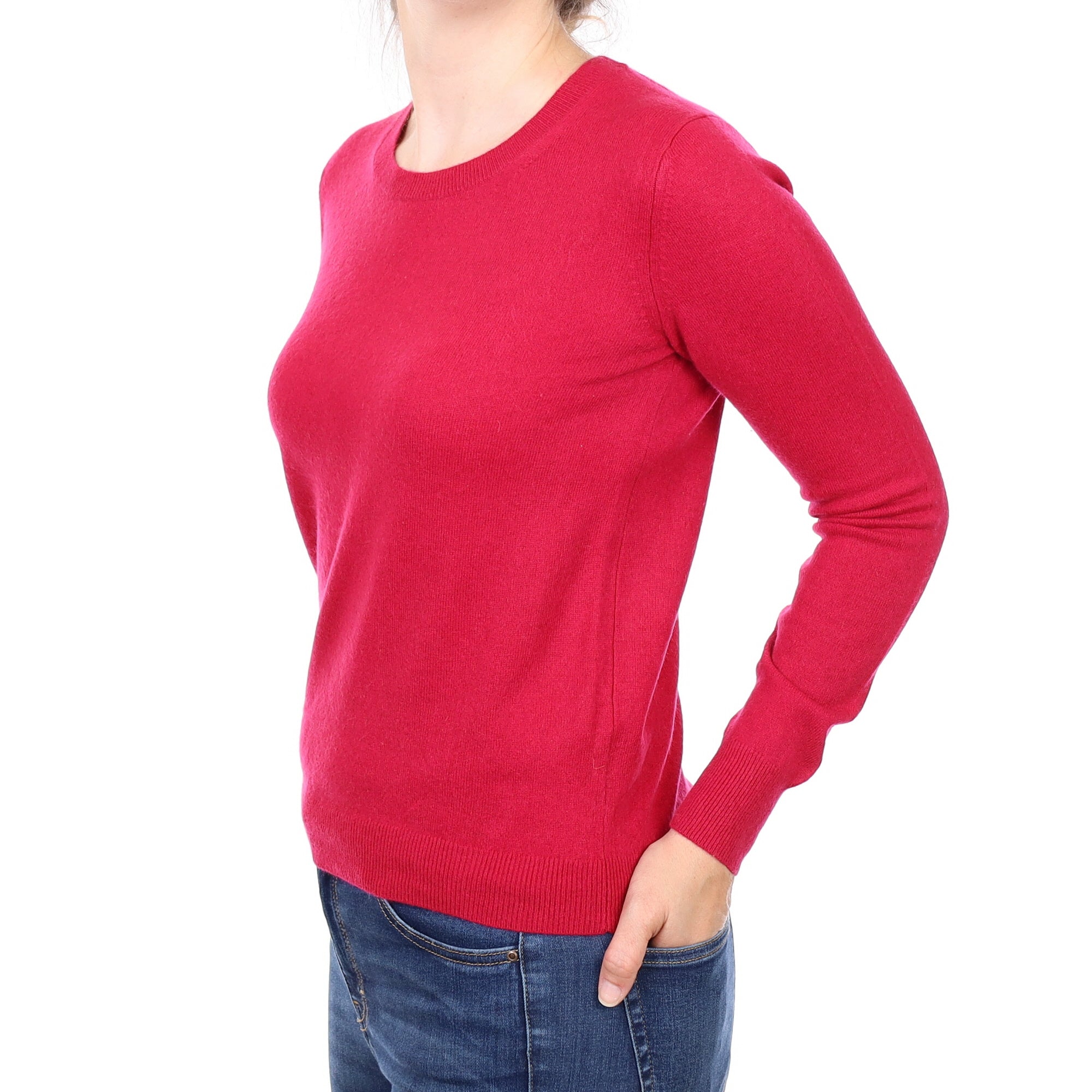Cherry Pink Cashmere Crew Neck Jumper Small