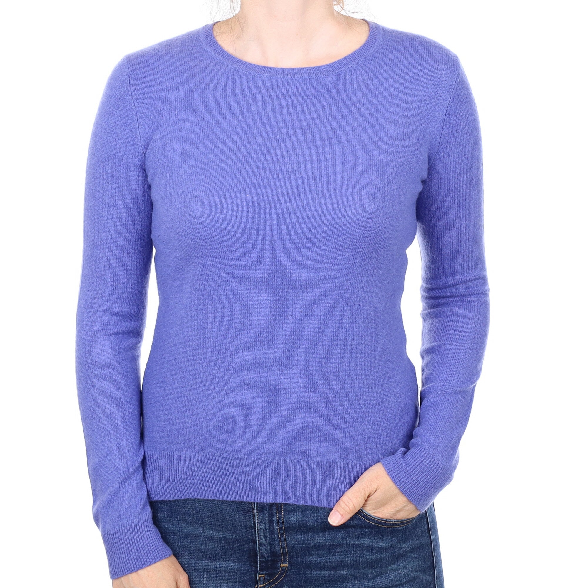 Periwinkle Blue Cashmere Crew Neck Jumper Small