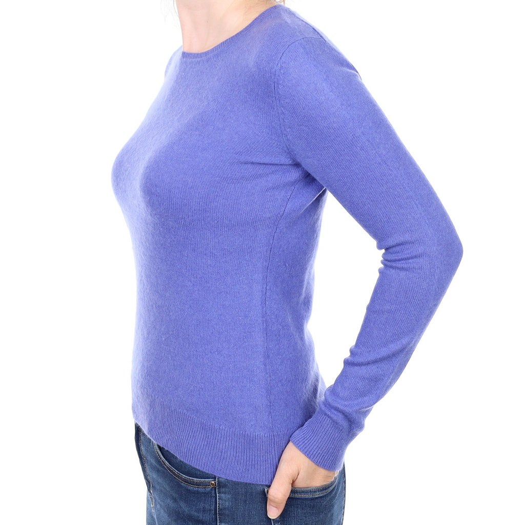 Periwinkle Blue Cashmere Crew Neck Jumper Small