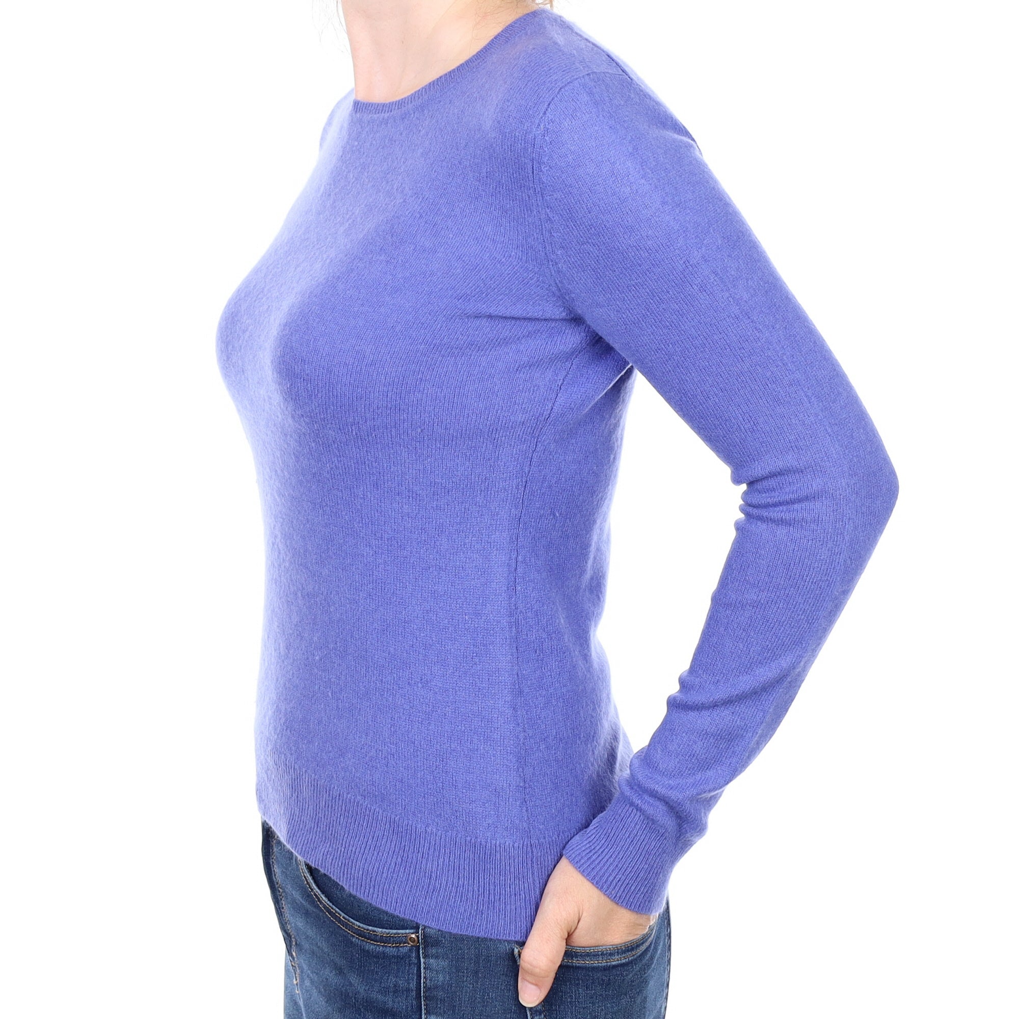 Periwinkle Blue Cashmere Crew Neck Jumper Small