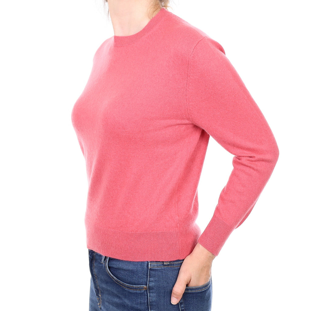 Blush Pink Cashmere Crew Neck Jumper Small