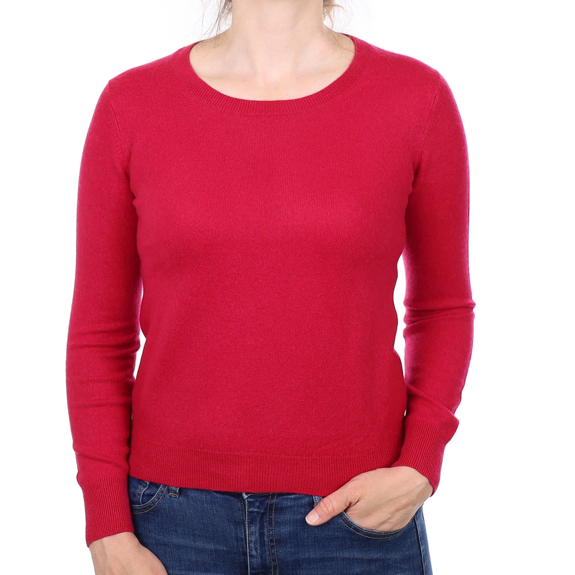 Cherry Pink Cashmere Crew Neck Jumper Small