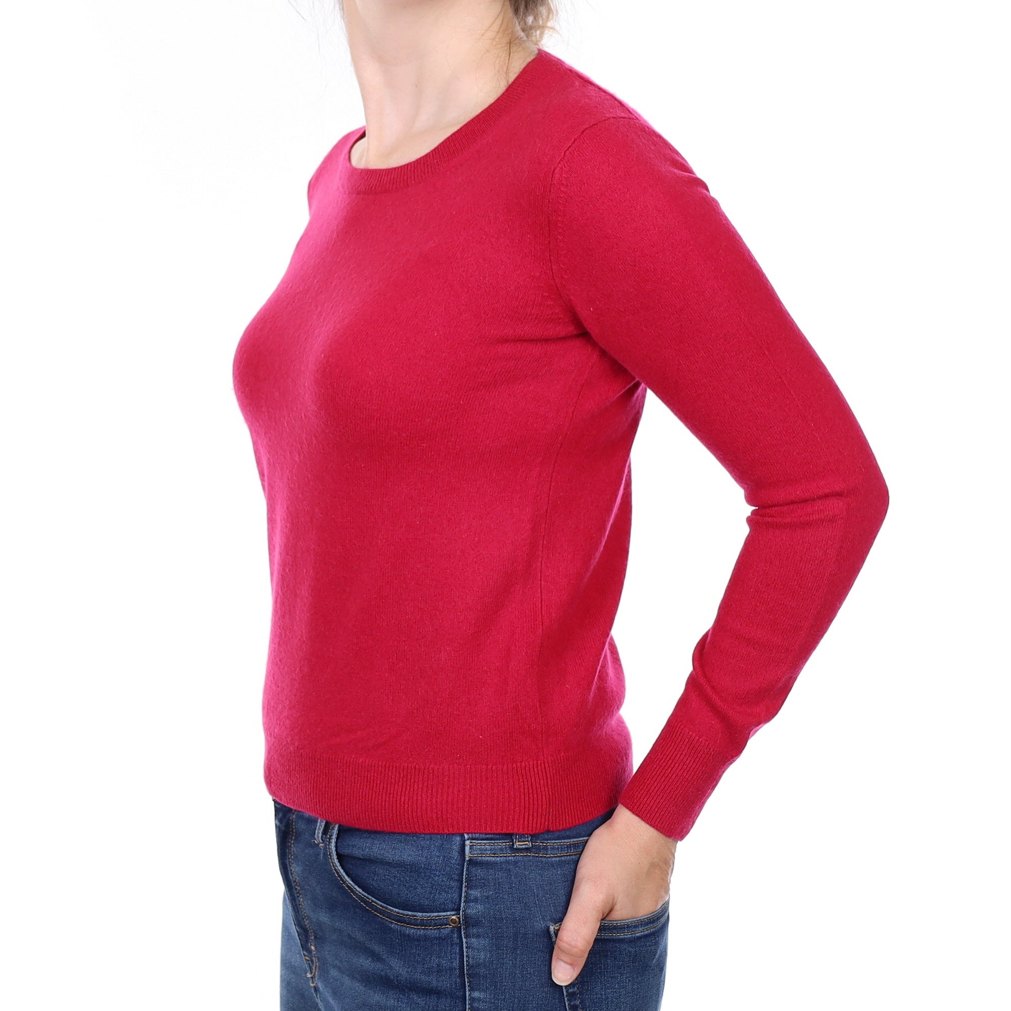 Cherry Pink Cashmere Crew Neck Jumper Small