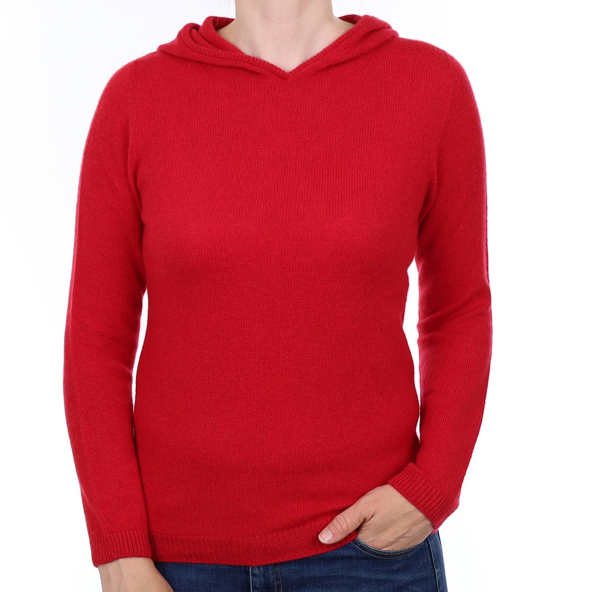 Brand New Scottish Berry Red Cashmere Hoodie Small