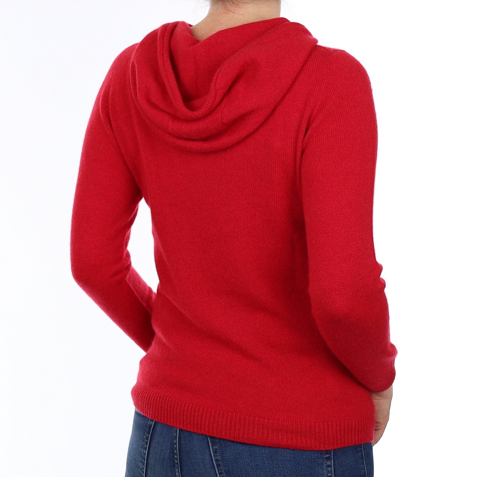 Brand New Scottish Berry Red Cashmere Hoodie Small