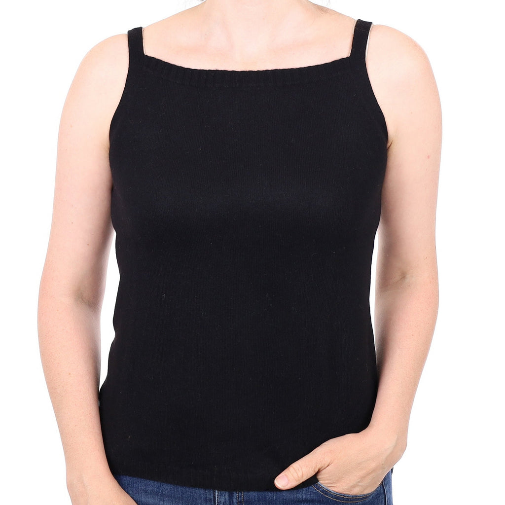 Black Cashmere Vest Top Small