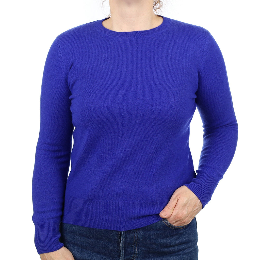 Electric Blue Cashmere Crew Neck Jumper Medium