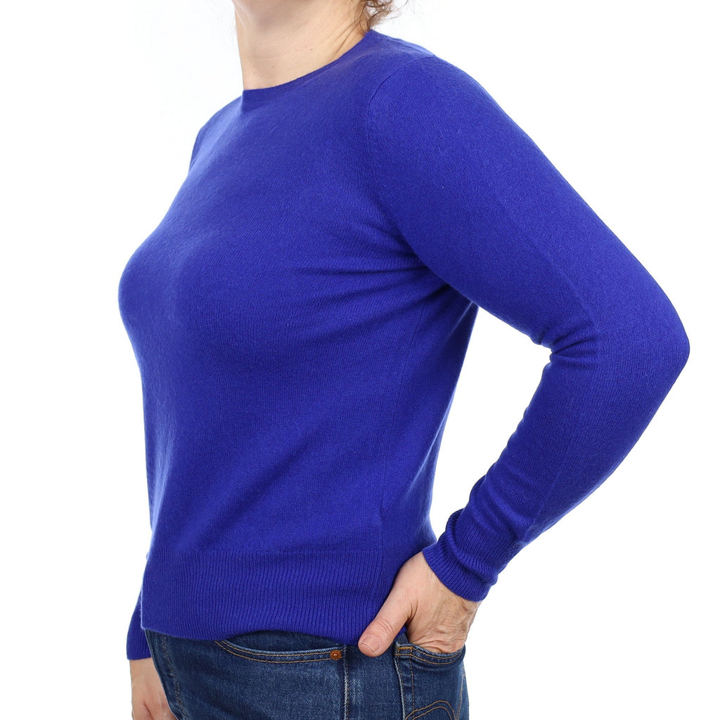 Electric Blue Cashmere Crew Neck Jumper Medium