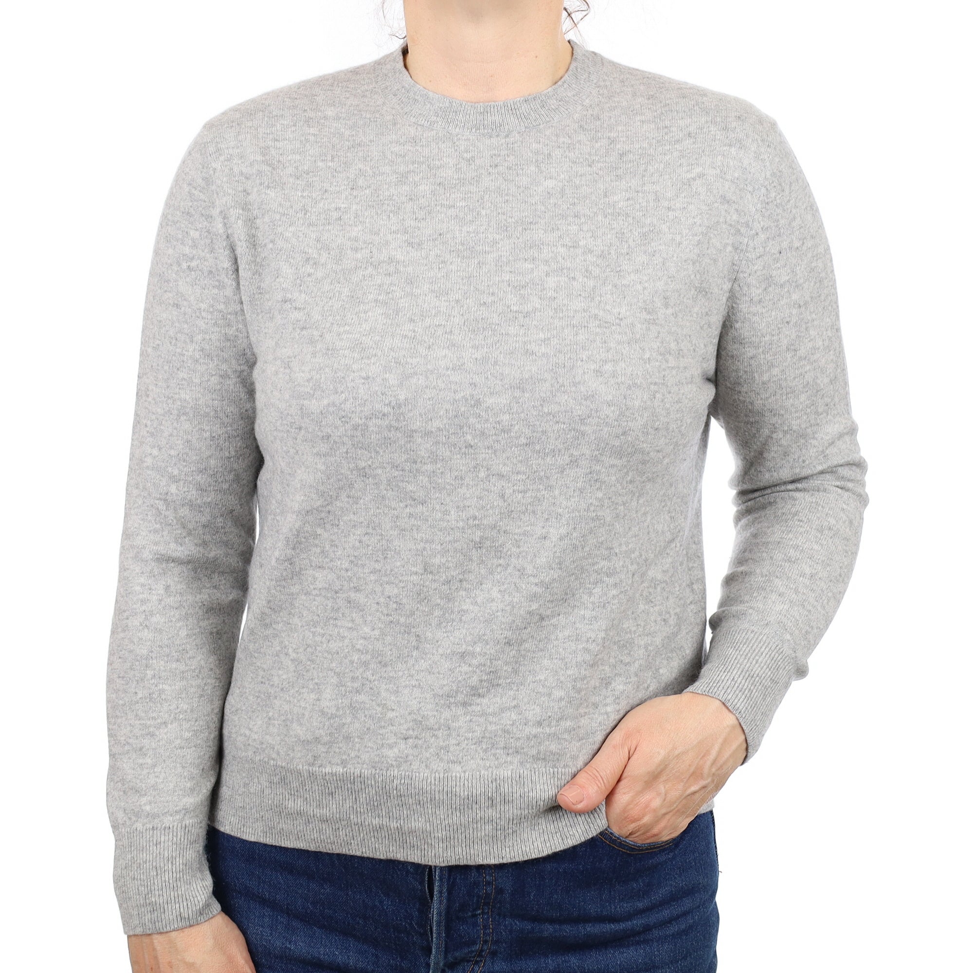 Smoke Grey Cashmere Crew Neck Jumper Medium