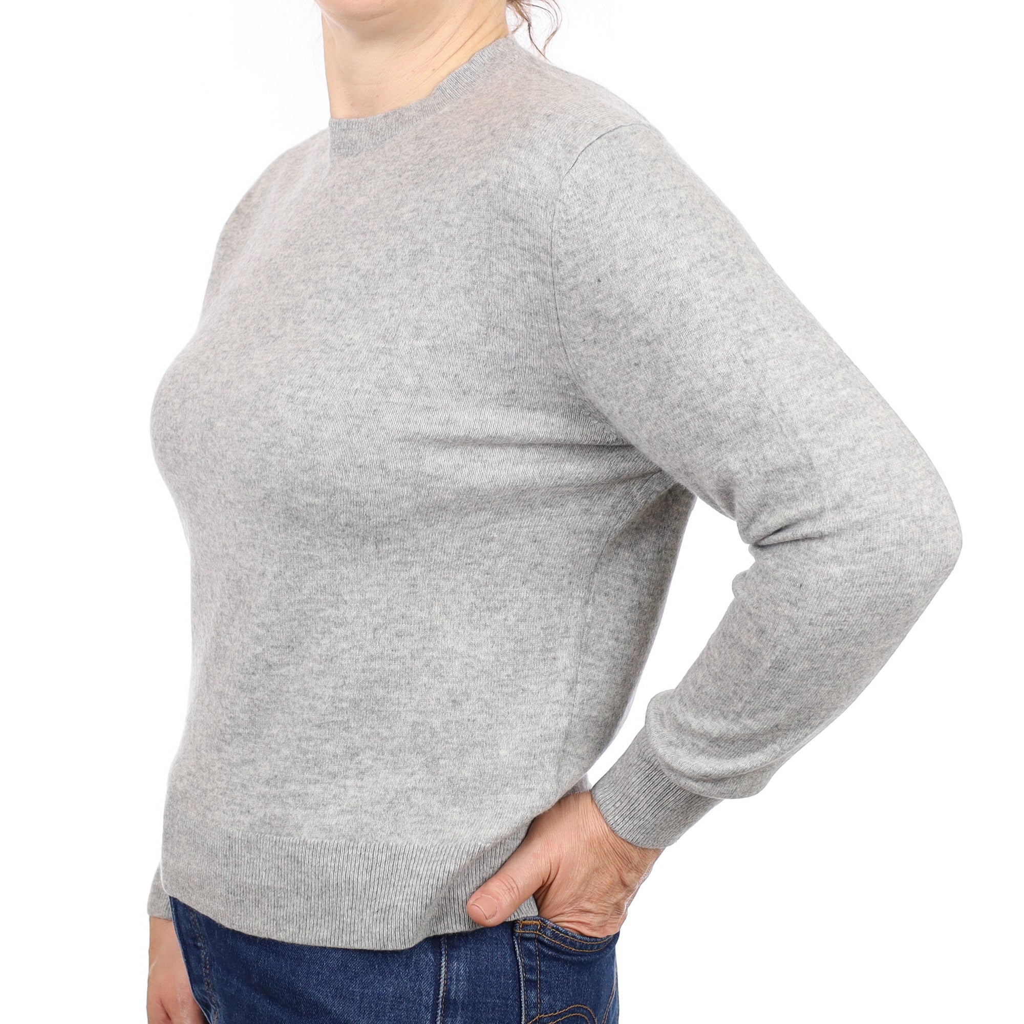 Smoke Grey Cashmere Crew Neck Jumper Medium