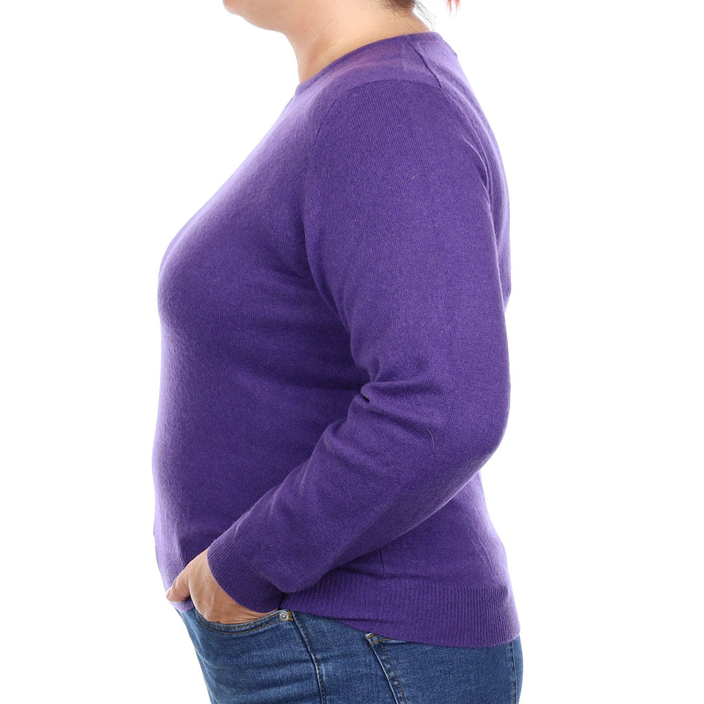 Pansy Purple Cashmere Crew Neck Jumper Large