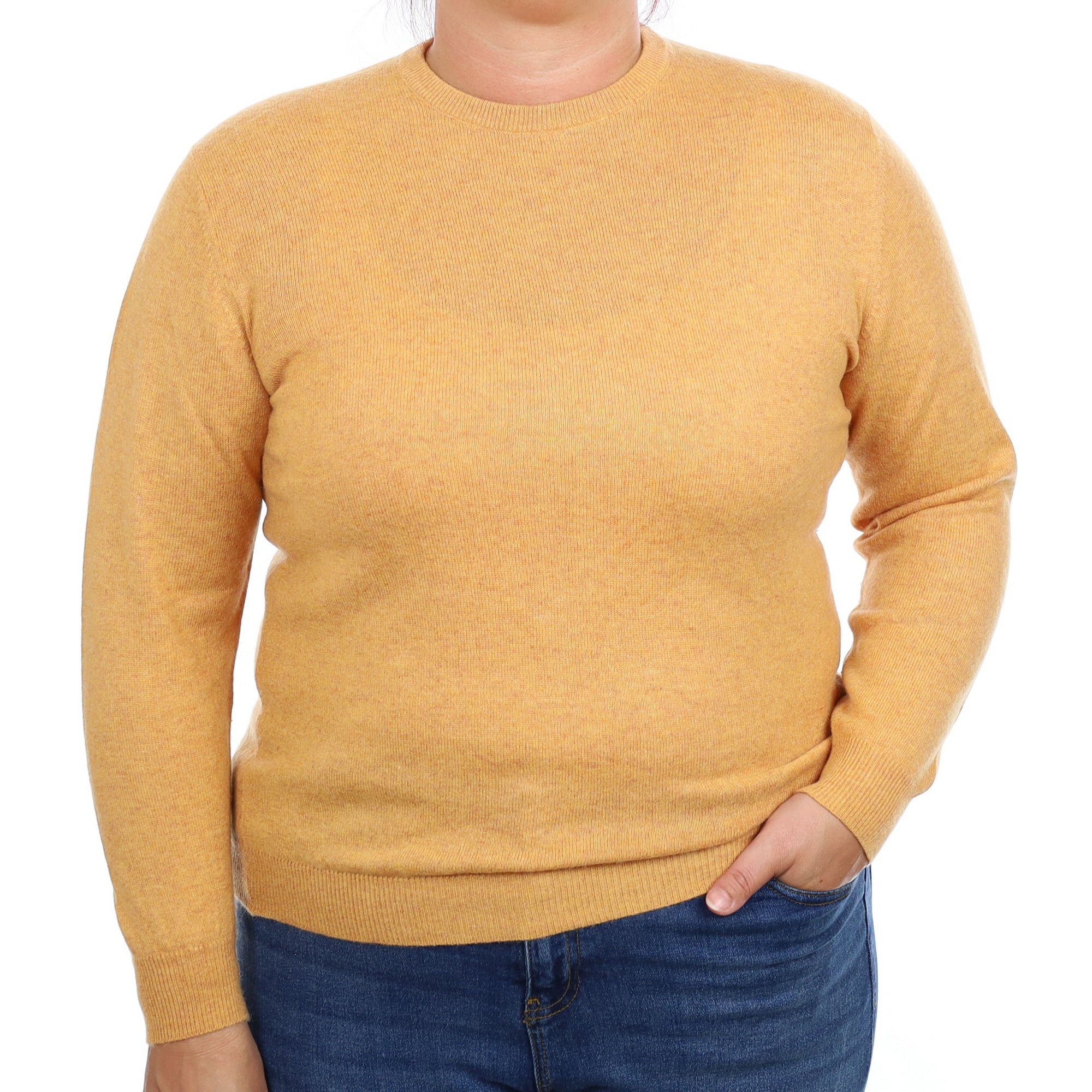 Italian Marmalade Orange Cashmere Crew Neck Jumper Large