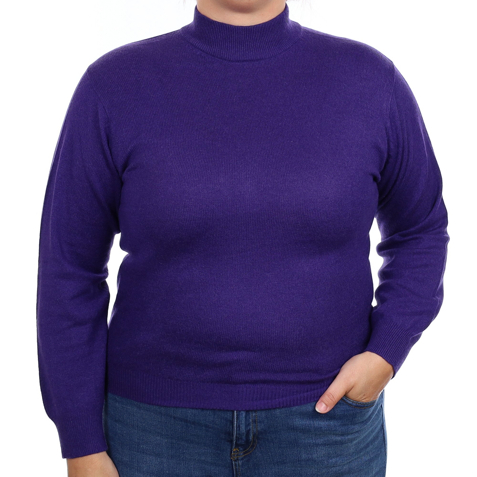 Iris Purple Cashmere Turtleneck Jumper Large