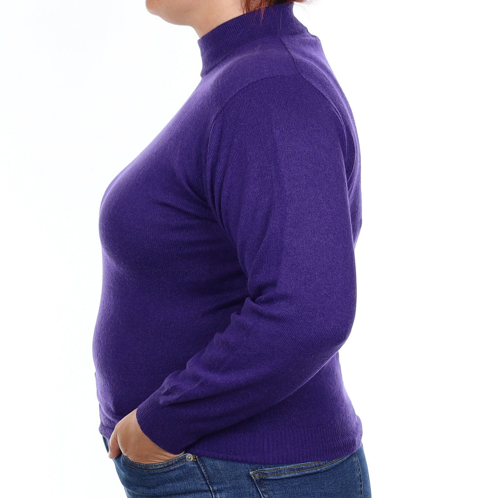 Iris Purple Cashmere Turtleneck Jumper Large