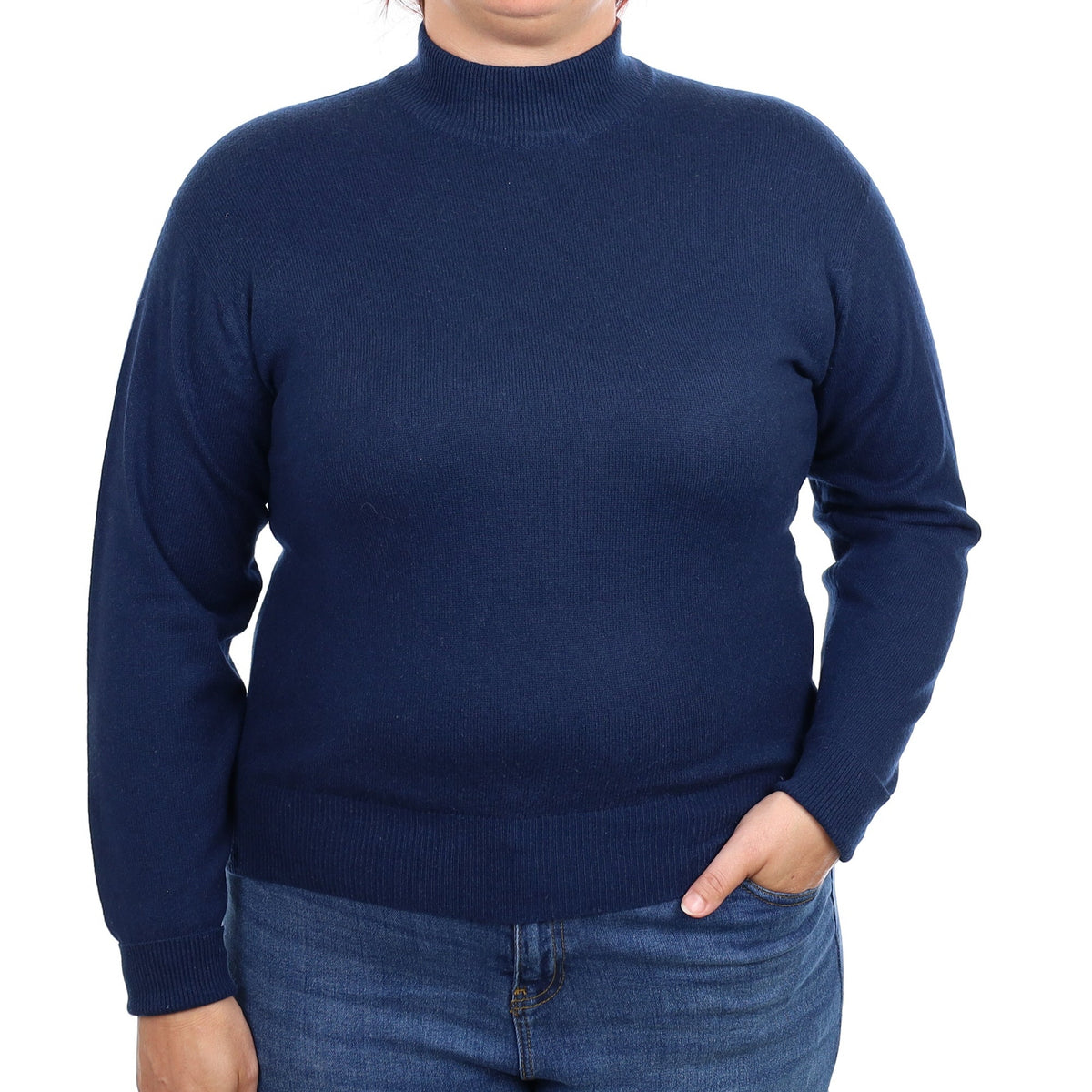 Midnight Blue Cashmere Turtleneck Jumper Large