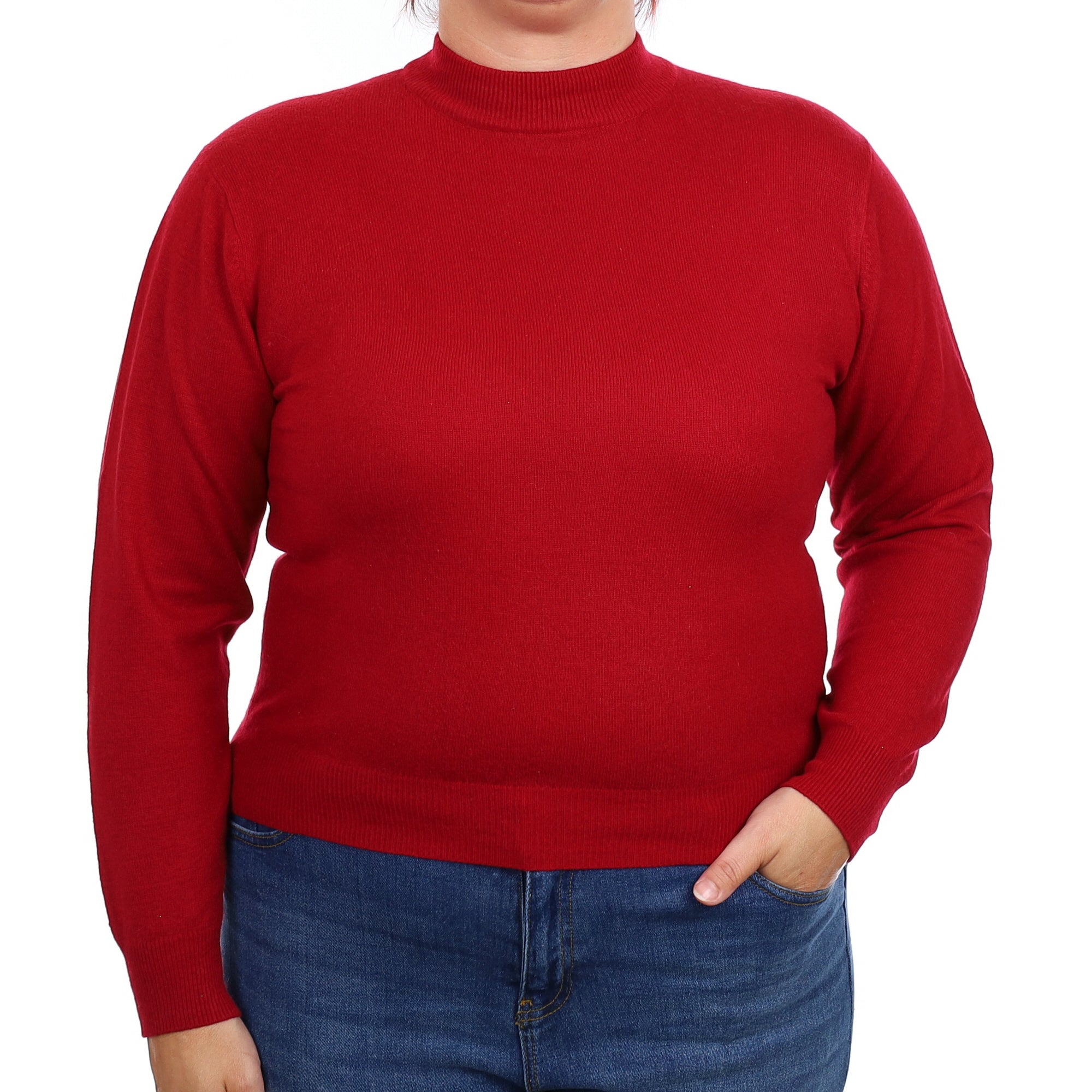 Crimson Red Cashmere Turtleneck Jumper Large