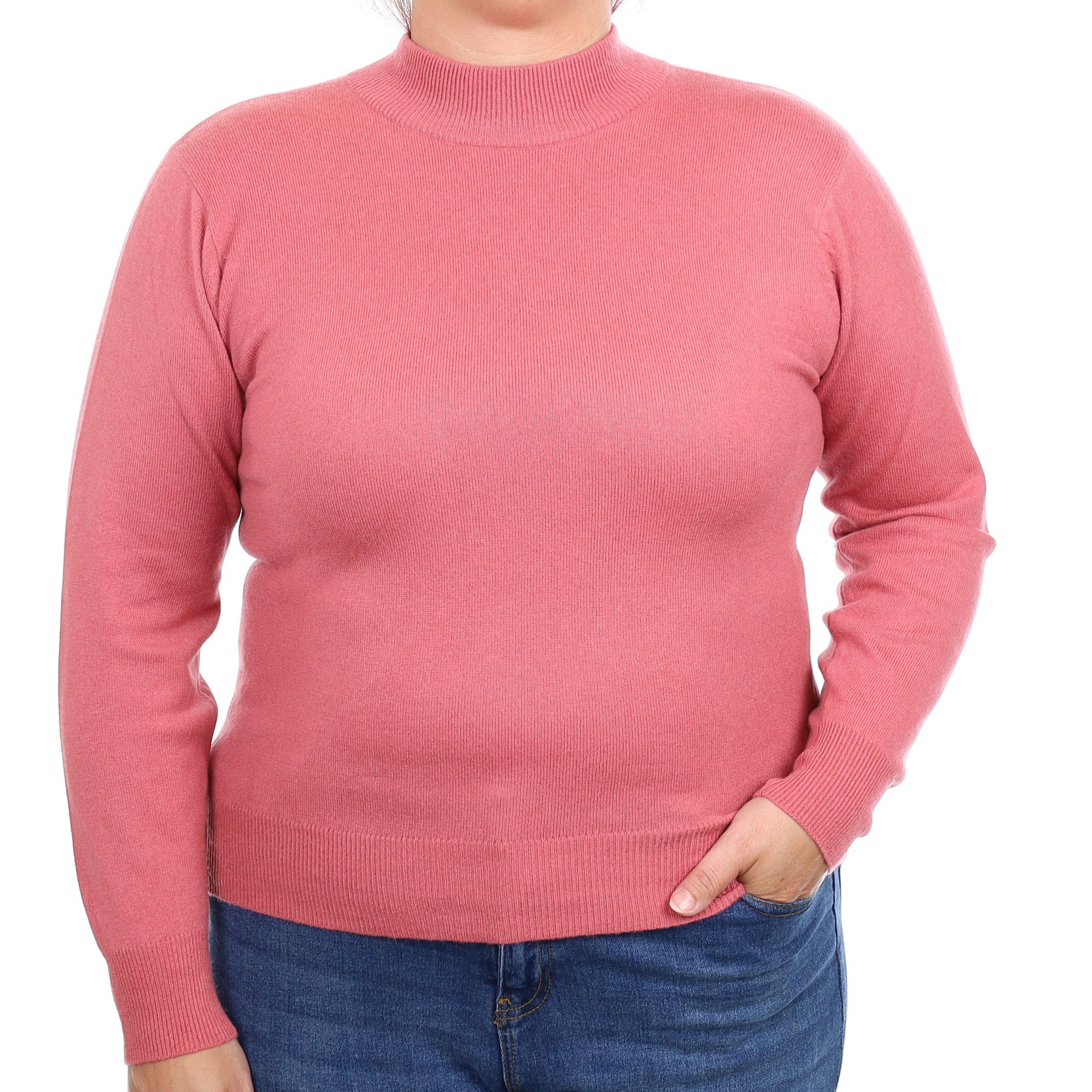 Dusky Rose Cashmere Turtleneck Jumper Large