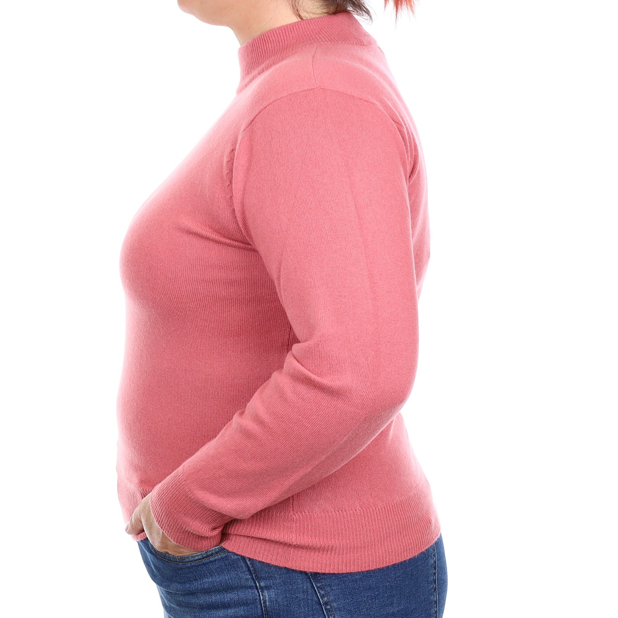 Dusky Rose Cashmere Turtleneck Jumper Large