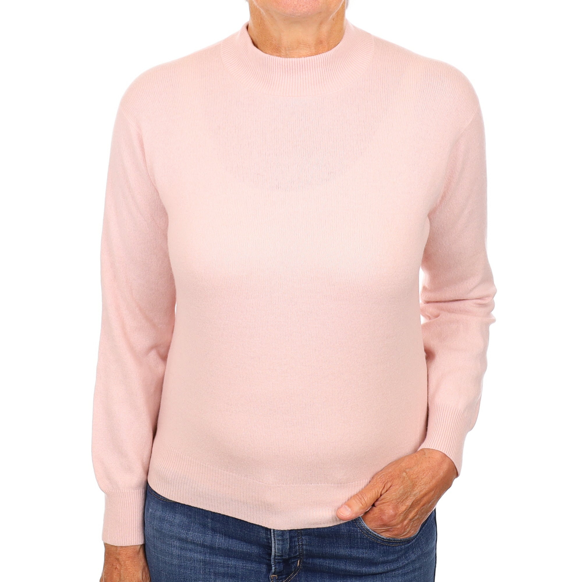 Shell Pink Cashmere Turtle Neck Jumper Medium