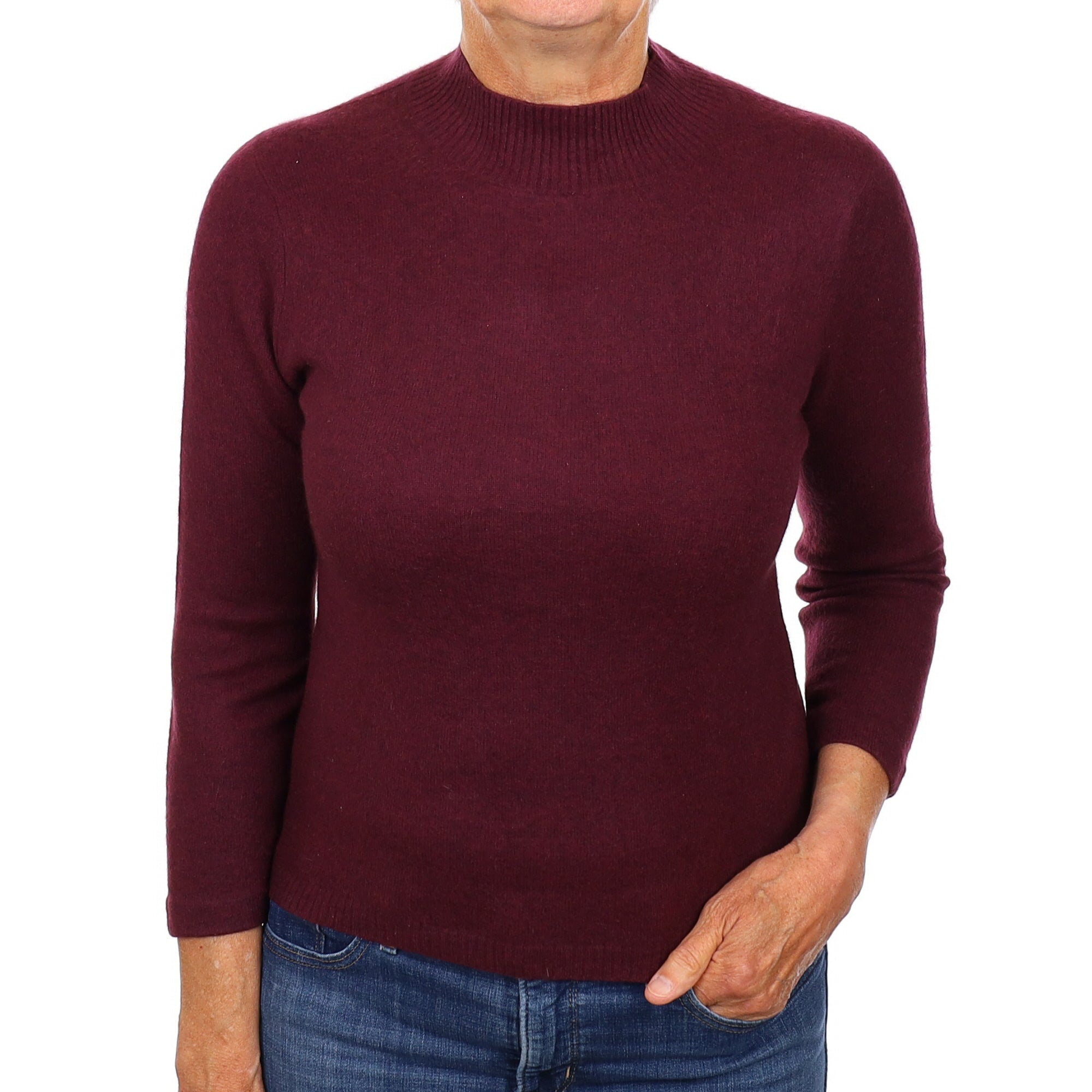 Mulberry Purple Cashmere Turtle Neck Jumper Medium