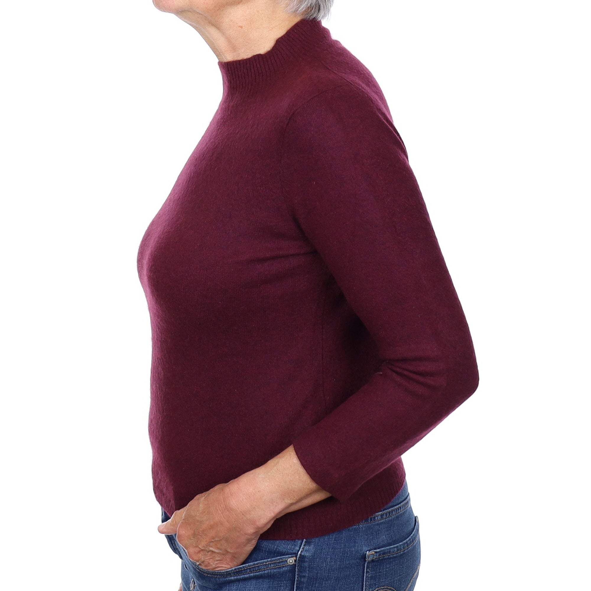 Mulberry Purple Cashmere Turtle Neck Jumper Medium