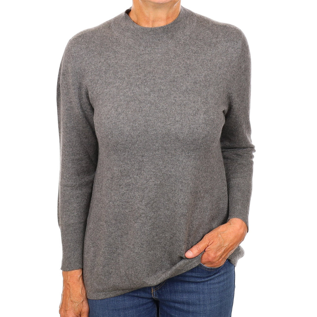 Slate Grey Cashmere Turtle Neck Jumper Medium