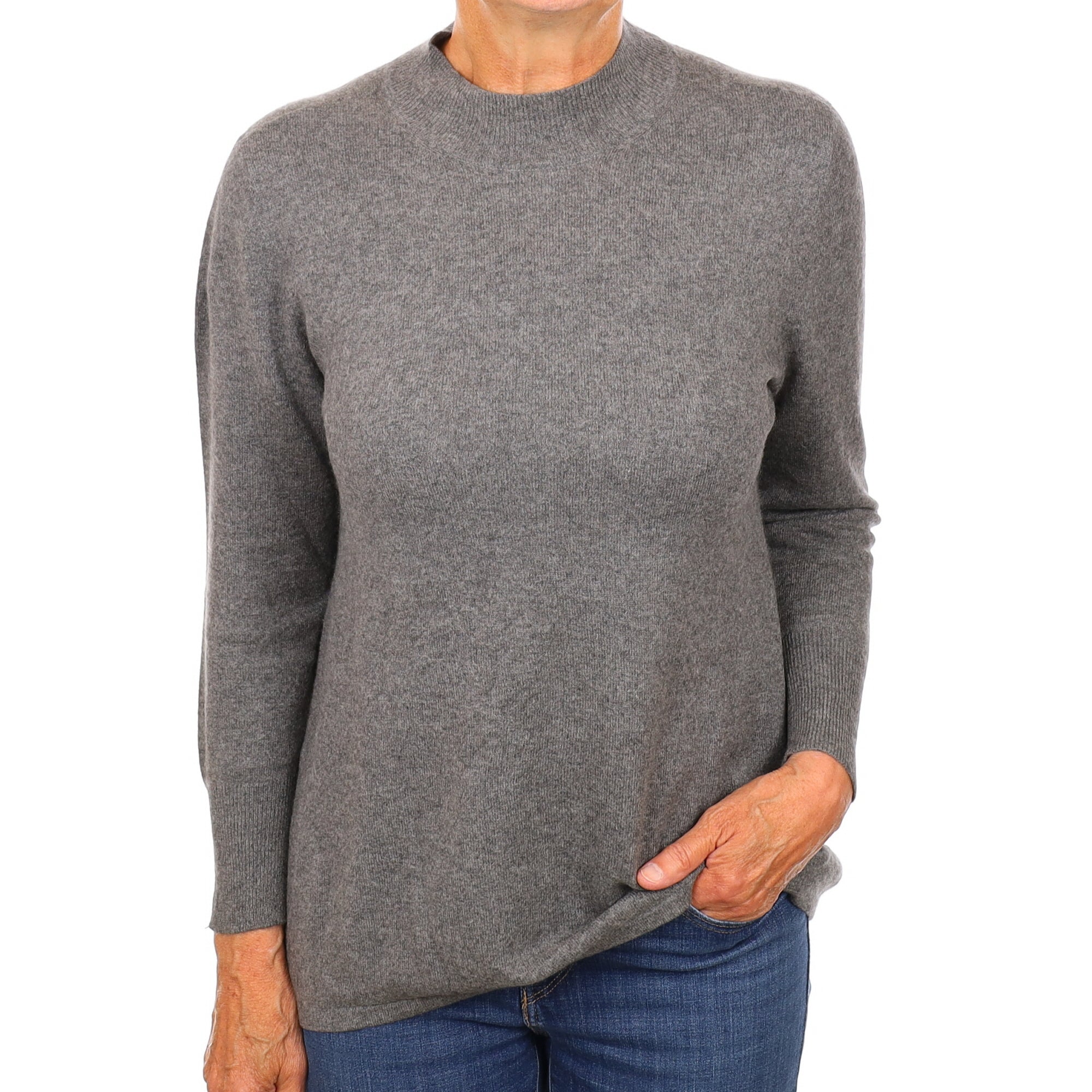 Slate Grey Cashmere Turtle Neck Jumper Medium