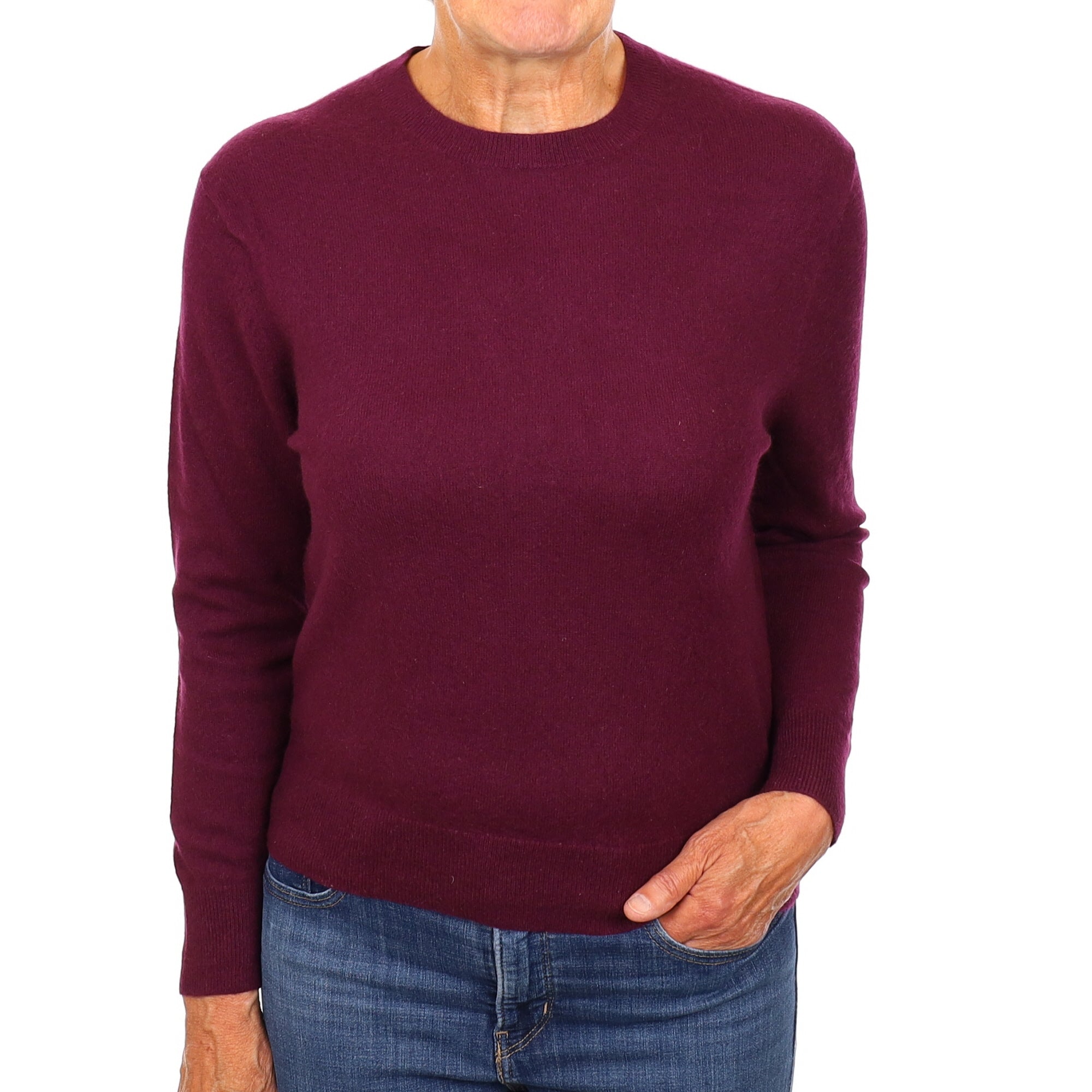 Mulberry Purple Cashmere Crew Neck Jumper Medium