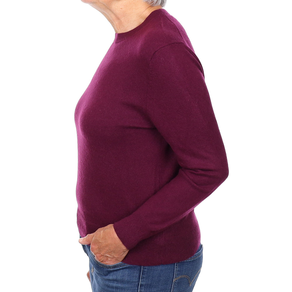 Mulberry Purple Cashmere Crew Neck Jumper Medium