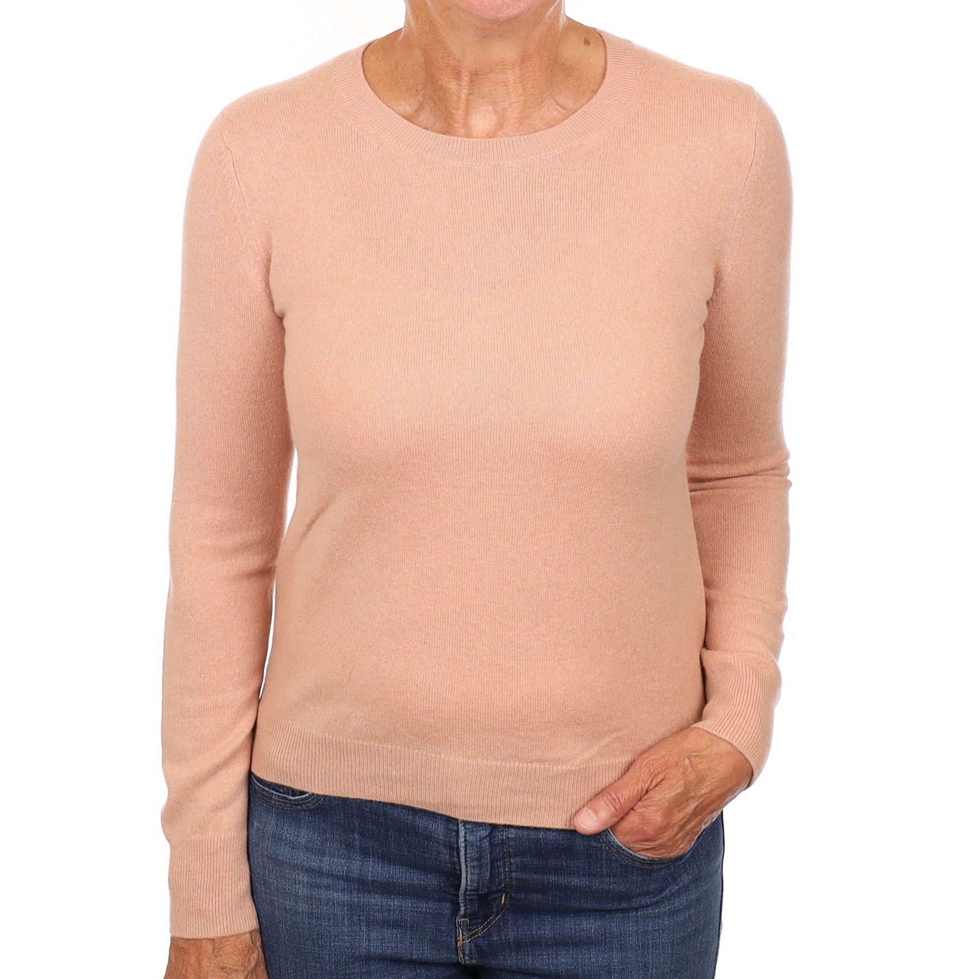 Nude Pink Cashmere Crew Neck Jumper Medium
